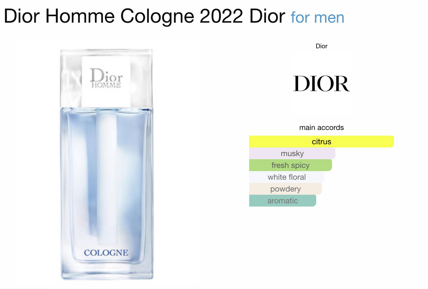 Dior Homme Cologne